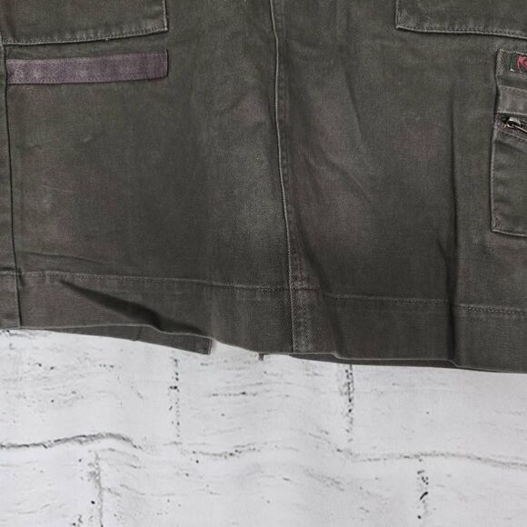 Roxy 100% Cotton Utility Cargo Back Mini Skirt Army Green Size 3 100% Cotton - Picture 3 of 9